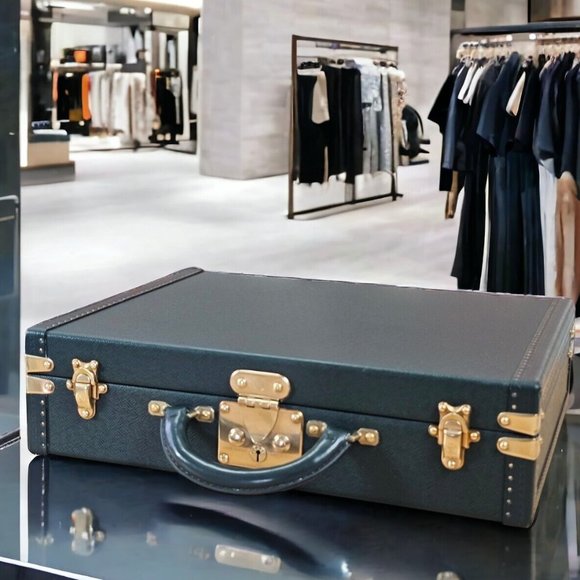 LOUIS VUITTON LV Mens Lawyer Professor Leather Hard President Briefcase Attache - Picture 10 of 14